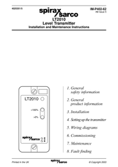 Spirax Sarco LT2010 Installation And Maintenance Instructions Manual