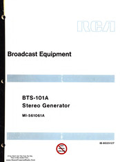 Broadcast BTS-101A Instructions Manual