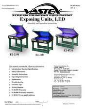 VASTEX E2-2331 Assembly And Operation Instructions Manual