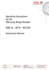 AEG ID ARE i5 Instruction Manual