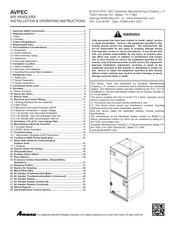 Amana AVPEC25B14 Installation & Operating Instructions Manual
