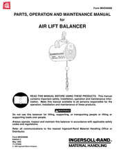 Ingersoll-Rand MAB225-55 Parts, Operation And Maintenance Manual