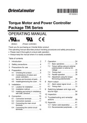Oriental Motor TM Series Operating Manual
