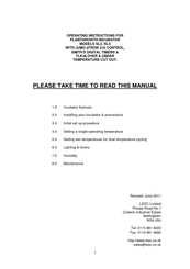 LEEC SL3 Operating Instructions Manual