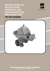 KIRLOSKAR 65-DSM 315M Instruction On Installation, Operation And Maintenance