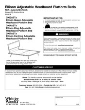 Whittier Wood Ellison Cal-King Adjustable Headboard Platform Bed 3907ASTa Assembly Instructions Manual