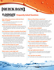QUICK DAM Flood Gate Frequently Asked Questions