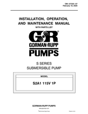 GORMAN-RUPP PUMPS 1717905 Installation, Operation, And Maintenance Manual With Parts List