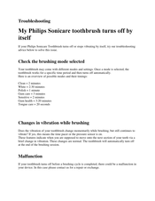 Philips Sonicare DiamondClean Troubleshooting Manual