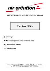Air Creation FUN 14 Instruction And Maintenance Handbook