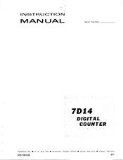 Tektronix 7D14 Instruction Manual