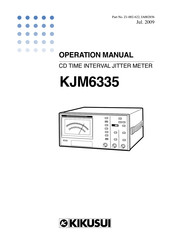 Kikusui KJM6335 Operation Manual
