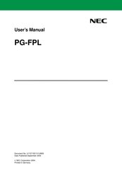 Nec PG-FPL User Manual