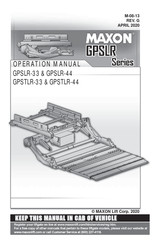 Maxon GPSTLR-33 Operation Manual