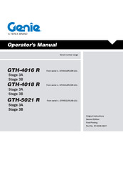Terex Genie GTH4016 SR Operator's Manual