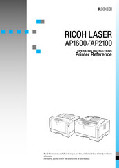 Ricon LASER AP1600 Operating Instructions Manual