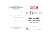 Gemini MyGTRACK 7892 MyMINI Installation And Use Manual