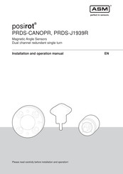 ASM PRDS-CANOPR Installation And Operation Manual