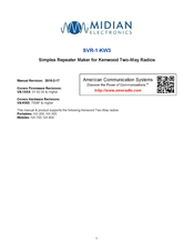 Midian Electronics SVR-1-KW3 Manual