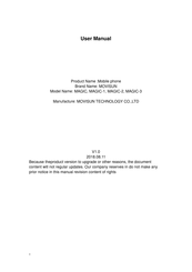 MOVISUN MAGIC-2 User Manual