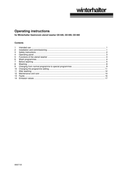 Winterhalter Gastronom GS 660 Operating Instructions Manual