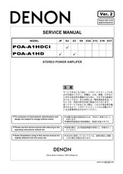 Denon POA-A1HD Service Manual