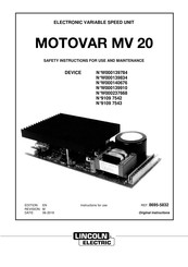 Lincoln Electric MOTOVAR MV 20 Safety Instruction For Use And Maintenance