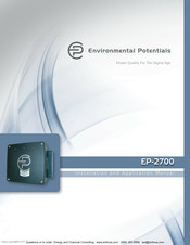 environmental potentials EP-2700 Installation And Application Manual