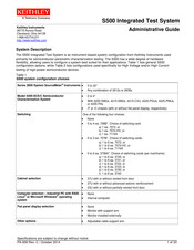 Tektronix Keithley S500 Administrative Manual