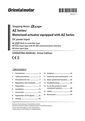 Oriental Motor AZ Series Operating Manual