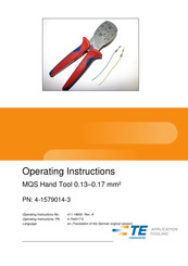 TE Connectivity MQS 3-1579014-9 Operating Instructions Manual