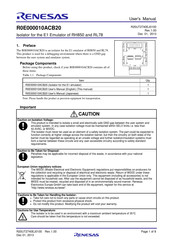 Renesas R0E000010ACB20 User Manual