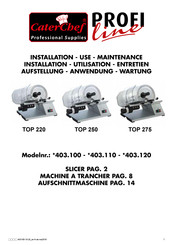CaterChef PROFI line TOP 220 Installation - Use - Maintenance