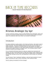 Korg Kronos Analogic Manual