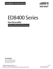 Assa Abloy Corbin Russwin ED8400 Series Installation Instructions Manual