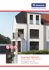 Renson Fixscreen Minimal Installation Instructions Manual