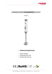 Rotel HANDBLENDERDIAMOND3551CH Instructions For Use Manual