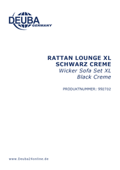Deuba Wicker Sofa Set XL  Black Creme 992702 Instructions Manual