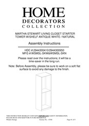 Home Decorators Collection 2944300950 Assembly Instructions Manual
