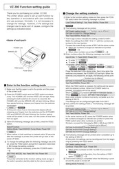 Kett VZ-390 Settings Manual