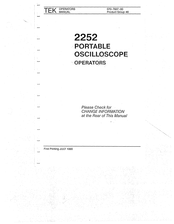 Tektronix 2252 Operator's Manual