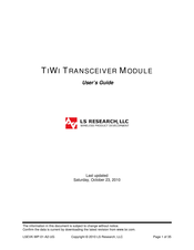 LS RESEARCH TiWi User Manual