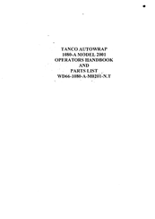 Tanco Autowrap 1080-A Operator's Handbook Manual