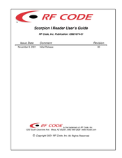 RF Code Scorpion I User Manual