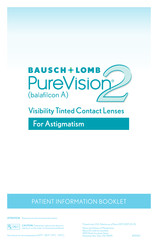 Bausch & Lomb PuerVision2 Quick Start Manual