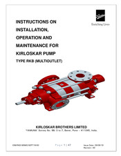 Kirloskar RKB Instruction On Installation, Operation And Maintenance