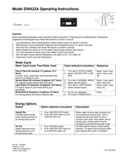 Amana SofSound I DWA22AW Operating Instructions