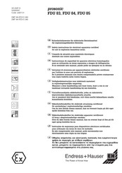 Endress+Hauser Prosonic FDU83 Safety Instructions For Electrical Apparatus Certified For Use In Explosion-Hazardous Areas