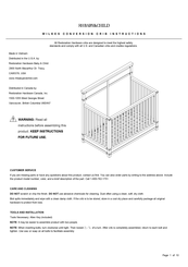 RH Baby&child WILKES CONVERSION CRIB Instructions Manual