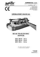 Samasz KDC 300 W Operator's Manual